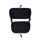 Sac arrière double Ripstop noir avec cordage élastique noir