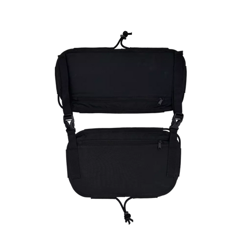 Sac arrière double Ripstop noir avec cordage élastique noir